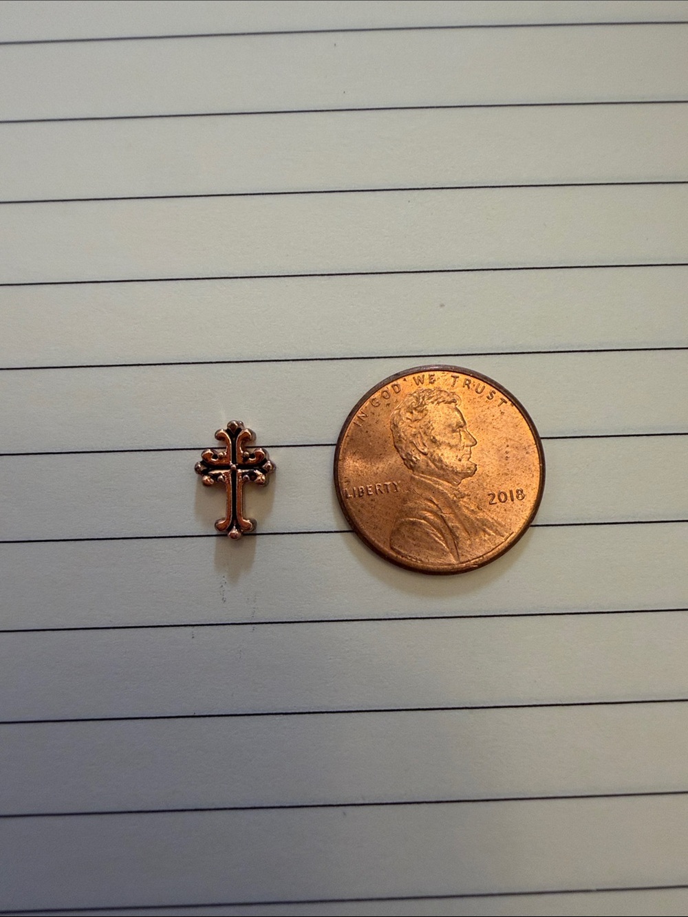 Origami Owl Rose Gold Cross Charm